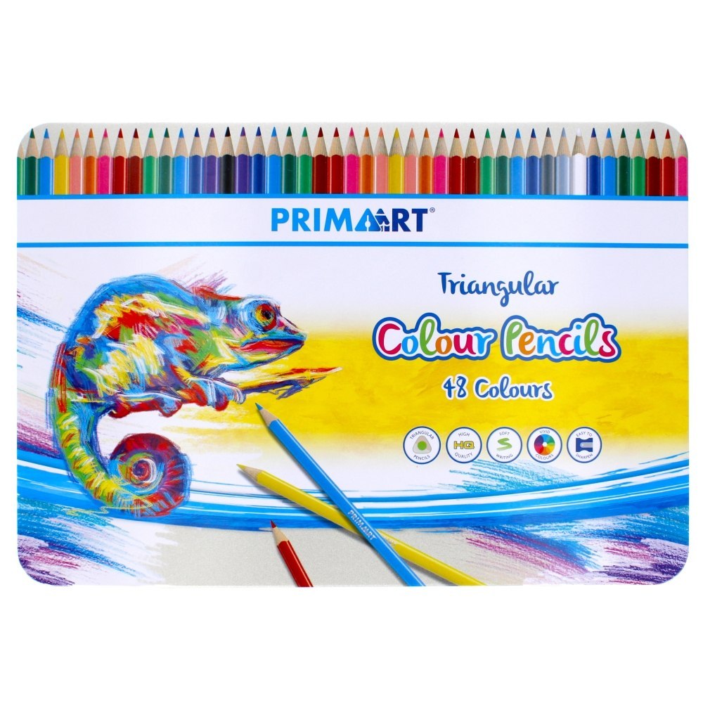 CRAYONS 48 COULEURS TRIANGULAIRES PRIMA ART 490933